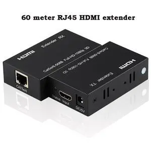 WRIARICH HDMI Extender, 196ft/60m HDMI Extender (Tx + Rx) Via Single RJ45 Cat6 Ethernet Cable Transmit Up to 60M, Support 1080p, 3D, HDCP, with EDID Function WRIARICH HDMI Extender, 196ft/60m HDMI Extender (Tx + Rx) Via Single RJ45 Cat6 Ethernet Cable Transmit Up to 60M, Support 1080p, 3D, HDCP, with EDID Function