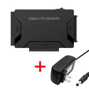 SATA/IDE to USB 3.0 Adapter, Hard Drive Adapter Cable Converter for Supported 2.5"/3.5" SATA HDD/SSD; 2.5"/3.5" IDE HDD; DVD-ROM, CD-ROM, CD-RW, DVD-RW, DVD+RW, 12V 2A Power Adapter included SATA/IDE to USB 3.0 Adapter, Hard Drive Adapter Cable Converter for Supported 2.5"/3.5" SATA HDD/SSD; 2.5"/3.5" IDE HDD; DVD-ROM, CD-ROM, CD-RW, DVD-RW, DVD+RW, 12V 2A Power Adapter included