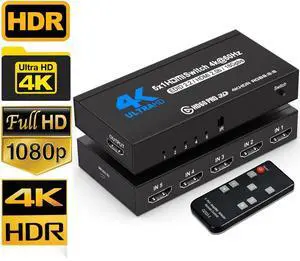 4k HDR 5x1 HDMI Switch with IR Remote Control, 5 Ports HDMI 2.0 Switcher Selector , Supports HDCP 2.2 4K@60Hz UltraHD HDR10 3D HD1080P Dolby DST, HDMI Splitter for PS4 Xbox Apple TV Fire Stick, OZQ3-4 4k HDR 5x1 HDMI Switch with IR Remote Control, 5 Ports HDMI 2.0 Switcher Selector , Supports HDCP 2.2 4K@60Hz UltraHD HDR10 3D HD1080P Dolby DST, HDMI Splitter for PS4 Xbox Apple TV Fire Stick, OZQ3-4
