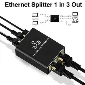 Ethernet Splitter 1 to 3 1000Mbps High Speed RJ45 LAN Splitter Adapter Gigabit Fast Internet CAT 5 5e 6 7 8 Network Cable Multi Port Splitter HUB for Home Office Business Ethernet Splitter 1 to 3 1000Mbps High Speed RJ45 LAN Splitter Adapter Gigabit Fast Internet CAT 5 5e 6 7 8 Network Cable Multi Port Splitter HUB for Home Office Business