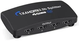 WRIARICH 4K 1 in 4 Out HDMI Splitter - Ultra HD 4K @ 60 Hz 1x4 HDCP2.2, Power HDMI Supports 3D, HDCP2.2, HDR, 4K@60Hz, RGB 8:8:8 for Xbox, PS4 PS3 Fire Stick Blu Ray Apple TV HDTV - Adapter Included WRIARICH 4K 1 in 4 Out HDMI Splitter - Ultra HD 4K @ 60 Hz 1x4 HDCP2.2, Power HDMI Supports 3D, HDCP2.2, HDR, 4K@60Hz, RGB 8:8:8 for Xbox, PS4 PS3 Fire Stick Blu Ray Apple TV HDTV - Adapter Included