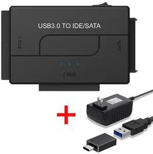 USB 3.0 to IDE/SATA External Hard Drive Reader Applicable to 2.5"/3.5" HDD/SSD, with 12V/2A Power Supply, E02 USB 3.0 to IDE/SATA External Hard Drive Reader Applicable to 2.5"/3.5" HDD/SSD, with 12V/2A Power Supply, E02