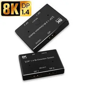 WRIARICH DisplayPort 1.4 Splitter Switch 8K, DP 1.4 Switcher 2 in 1 Out 8K@60Hz DP Splitter 1 in 2 Out 4K@120Hz 2K@144Hz Bi-Directional for Multiple Source and Displays WRIARICH DisplayPort 1.4 Splitter Switch 8K, DP 1.4 Switcher 2 in 1 Out 8K@60Hz DP Splitter 1 in 2 Out 4K@120Hz 2K@144Hz Bi-Directional for Multiple Source and Displays