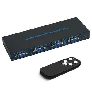 4x3 VGA Video switcher 4 in 3 Out Video Sharing Computer Host External VGA TV Monitor Projector selector Switch Box with Remote 4x3 VGA Video switcher 4 in 3 Out Video Sharing Computer Host External VGA TV Monitor Projector selector Switch Box with Remote