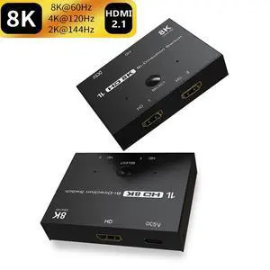 HD Switcher 8K@60Hz 4K@120Hz HDMI-Compatible 2.1 Switch Bi-Direction 2x1 Adapter 1X2 Converter for PS4/PS5 Xiaomi TV Box HDTV Splitter HD Switcher 8K@60Hz 4K@120Hz HDMI-Compatible 2.1 Switch Bi-Direction 2x1 Adapter 1X2 Converter for PS4/PS5 Xiaomi TV Box HDTV Splitter