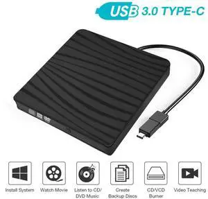 External DVD Drive, Portable High-Speed Type-C USB 3.0 CD Burner USB CD-RW/DVD-RW CD DVD Reader Player Burner Writer for PC Desktop/Laptop/Mac OS/Linux/Notebook Windows 10/8/7/XP/Vista,Black External DVD Drive, Portable High-Speed Type-C USB 3.0 CD Burner USB CD-RW/DVD-RW CD DVD Reader Player Burner Writer for PC Desktop/Laptop/Mac OS/Linux/Notebook Windows 10/8/7/XP/Vista,Black