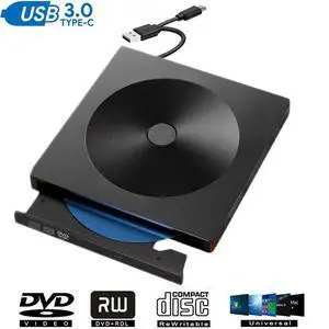 WRIARICH External DVD Drive USB 3.0 USB-C CD Burner CD/DVD +/-RW Optical Drive,Slim Portable DVD CD ROM Rewriter Writer Duplicator for Laptop Desktop PC,YX-008 WRIARICH External DVD Drive USB 3.0 USB-C CD Burner CD/DVD +/-RW Optical Drive,Slim Portable DVD CD ROM Rewriter Writer Duplicator for Laptop Desktop PC,YX-008