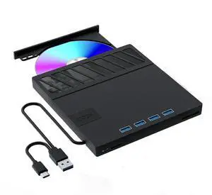 WRIARICH Upgrade 7 in 1 External CD/DVD Drive for Laptop USB 3.0 Type-C CD/DVD + / - RW Burner Writer Player Optical CD ROM Disk Drive Compatible for Laptop Desktop MacBook Windows Linux Mac OS Vista WRIARICH Upgrade 7 in 1 External CD/DVD Drive for Laptop USB 3.0 Type-C CD/DVD + / - RW Burner Writer Player Optical CD ROM Disk Drive Compatible for Laptop Desktop MacBook Windows Linux Mac OS Vista