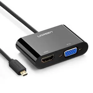 WRIARICH Active Micro HDMI to HDMI VGA Video Converter Adapter with 3.5mm Audio Jack Micro HDMI Adapter for Tablets,Smartphones,Ultrabooks,Cameras and Camcorders -Black WRIARICH Active Micro HDMI to HDMI VGA Video Converter Adapter with 3.5mm Audio Jack Micro HDMI Adapter for Tablets,Smartphones,Ultrabooks,Cameras and Camcorders -Black