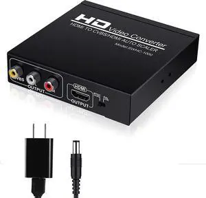 HDMI to RCA and HDMI Converter, HDMI to AV 3RCA and HDMI Adapter Support 1080P, PAL, NTSC for HD TV and Older TV HDMI to RCA and HDMI Converter, HDMI to AV 3RCA and HDMI Adapter Support 1080P, PAL, NTSC for HD TV and Older TV