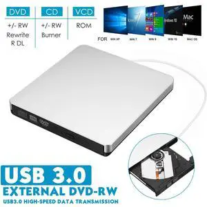 WRIARICH External DVD Drive, Portable CD/DVD+/-RW Drive/ DVD Player USB 3.0 port with Type-C adapter for Laptop CD ROM Burner Compatible with Laptop Desktop PC Windows Linux OS Apple Mac WRIARICH External DVD Drive, Portable CD/DVD+/-RW Drive/ DVD Player USB 3.0 port with Type-C adapter for Laptop CD ROM Burner Compatible with Laptop Desktop PC Windows Linux OS Apple Mac