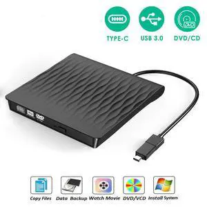 WRIARICH USB-3.0 USB-C Dual Port External CD Drive, Portable CD/DVD +/-RW Drive Slim DVD/CD ROM Rewriter Burner Compatible with Laptop Desktop PC Windows Linux OS Apple Mac(Black) WRIARICH USB-3.0 USB-C Dual Port External CD Drive, Portable CD/DVD +/-RW Drive Slim DVD/CD ROM Rewriter Burner Compatible with Laptop Desktop PC Windows Linux OS Apple Mac(Black)