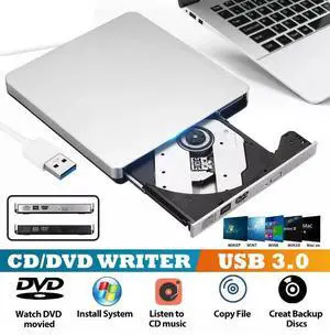 WRIARICH External CD Drive USB 3.0 with Type-C adapter Portable CD DVD +/-RW Drive DVD/CD ROM Rewriter Burner Writer Compatible with Laptop Desktop PC Windows Mac Pro MacBook WRIARICH External CD Drive USB 3.0 with Type-C adapter Portable CD DVD +/-RW Drive DVD/CD ROM Rewriter Burner Writer Compatible with Laptop Desktop PC Windows Mac Pro MacBook