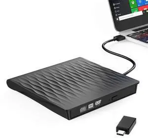 WRIARICH External DVD Drive, USB 3.0 Portable CD/DVD+/-RW Drive/DVD Player for Laptop CD ROM Burner Compatible with Laptop Desktop PC Windows Linux OS Apple Mac Black WRIARICH External DVD Drive, USB 3.0 Portable CD/DVD+/-RW Drive/DVD Player for Laptop CD ROM Burner Compatible with Laptop Desktop PC Windows Linux OS Apple Mac Black