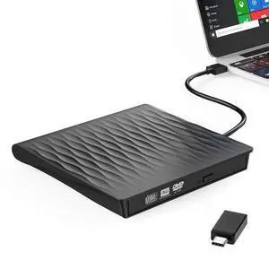 WRIARICH External CD DVD Drive USB 3.0 Type-C Slim Portable DVD/CD ROM +/-RW Optical Drive Burner Writer for MacBook Pro/ Air, iMac, Windows/ Linux/ Mac Laptop Desktop, Black WRIARICH External CD DVD Drive USB 3.0 Type-C Slim Portable DVD/CD ROM +/-RW Optical Drive Burner Writer for MacBook Pro/ Air, iMac, Windows/ Linux/ Mac Laptop Desktop, Black