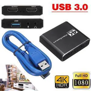 4K Capture Card for Live Streaming, 1080P 60FPS Game Capture Card with USB & Microphone HDMI Loop-Out, Capture Card for Recording Compatible with Nintendo Switch, PS4, PS5, PC, Xbox One 4K Capture Card for Live Streaming, 1080P 60FPS Game Capture Card with USB & Microphone HDMI Loop-Out, Capture Card for Recording Compatible with Nintendo Switch, PS4, PS5, PC, Xbox One