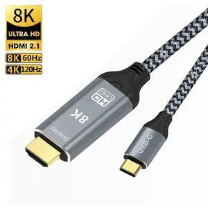 USB C to HDMI 2.1 Cable 3.3 Feet, USB 3.1 Type C to 8K HDMI Cable, (8K@60Hz,4K@120Hz) Thunderbolt 3/4 Compatible, for MacBook Pro, iPad Pro, Galaxy S23, Dell, HP and More USB C to HDMI 2.1 Cable 3.3 Feet, USB 3.1 Type C to 8K HDMI Cable, (8K@60Hz,4K@120Hz) Thunderbolt 3/4 Compatible, for MacBook Pro, iPad Pro, Galaxy S23, Dell, HP and More