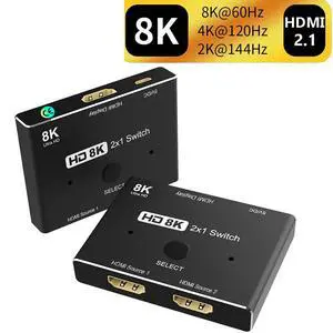 HDMI 2.1 Ultra HD High Speed 48Gbps Directional Switch Only 2in 1 out 8K@60Hz 4K@120Hz Splitter Converter Cable HDMI 2.1 Ultra HD High Speed 48Gbps Directional Switch Only 2in 1 out 8K@60Hz 4K@120Hz Splitter Converter Cable