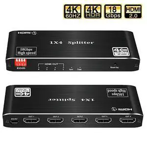 WRIARICH 4K HDMI Splitter 1x4 HDR D-o-l-b-y Vision Atmos 4K 1080P Sync,4K 60Hz RGB 8:8:8 HDMI Splitter 1 in 4 Out HDCP2.2, EDID 4K5.1/4K7.1/ Copy, for Game Xbox PS5 1080p120Hz Roku WRIARICH 4K HDMI Splitter 1x4 HDR D-o-l-b-y Vision Atmos 4K 1080P Sync,4K 60Hz RGB 8:8:8 HDMI Splitter 1 in 4 Out HDCP2.2, EDID 4K5.1/4K7.1/ Copy, for Game Xbox PS5 1080p120Hz Roku