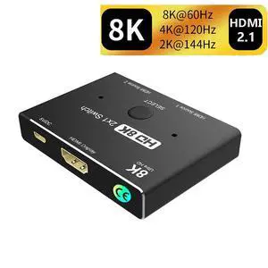 HDMI-compatible Ultra HD 8K Switch High Speed 48Gbps 2 in 1 out Splitter 8K@60Hz 4K@120Hz Directional 2.1 Converter For Xbox PS5 HDMI-compatible Ultra HD 8K Switch High Speed 48Gbps 2 in 1 out Splitter 8K@60Hz 4K@120Hz Directional 2.1 Converter For Xbox PS5