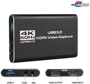 USB3.0 TO HDMI Video Capture Card Dongle Streaming Live Stream Broadcas, 1080P 60fps HDMI Audio Video Capture Device Portable Video Convertert with MIC input for OBS Game Live Stream Video Recording USB3.0 TO HDMI Video Capture Card Dongle Streaming Live Stream Broadcas, 1080P 60fps HDMI Audio Video Capture Device Portable Video Convertert with MIC input for OBS Game Live Stream Video Recording