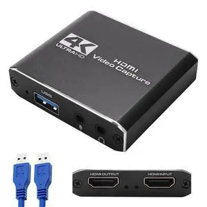 4K Audio Video Capture Card,HD Video Capture,HDMI USB 3.0 Video Grabber Device, Full HD 1080P for for Game Recording, Live Streaming Broadcasting (Black) 4K Audio Video Capture Card,HD Video Capture,HDMI USB 3.0 Video Grabber Device, Full HD 1080P for for Game Recording, Live Streaming Broadcasting (Black)