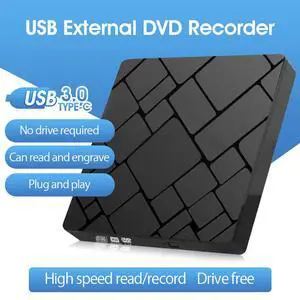 External CD DVD Drive USB3.0/Type-C, Portable CD DVD +/-RW Optical Drive Burner External CD DVD Drive USB3.0/Type-C, Portable CD DVD +/-RW Optical Drive Burner