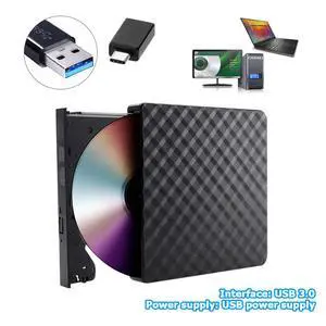 WRIARICH Type-C/USB3.0 High-speed Portable DVD-ROM Optical Drive External Slim CD ROM Disk Reader Desktop PC Laptop Tablet Promotion DVD Player WRIARICH Type-C/USB3.0 High-speed Portable DVD-ROM Optical Drive External Slim CD ROM Disk Reader Desktop PC Laptop Tablet Promotion DVD Player