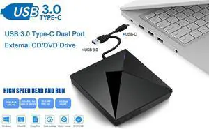 WRIARICH External CD DVD Drive USB 3.0/Type-C Portable 5.0GBPS Fits for CD-R CD-RW DVD-R DVD+R DVD+RW DVD-RW DVD-ROM Super Speed Data Transfer Compatible for PC Laptop MacBook Windows MAC WRIARICH External CD DVD Drive USB 3.0/Type-C Portable 5.0GBPS Fits for CD-R CD-RW DVD-R DVD+R DVD+RW DVD-RW DVD-ROM Super Speed Data Transfer Compatible for PC Laptop MacBook Windows MAC