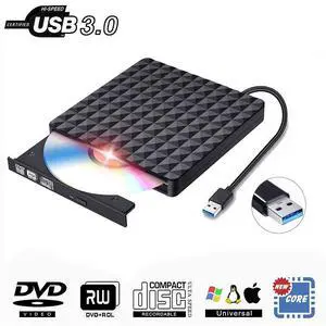 WRIARICH Diamond Pattern External CD DVD Drive, USB 3.0 Optical DVD Burner RW Player CD Row Rewriter Portable for MacBook OS Windows PC -Black WRIARICH Diamond Pattern External CD DVD Drive, USB 3.0 Optical DVD Burner RW Player CD Row Rewriter Portable for MacBook OS Windows PC -Black