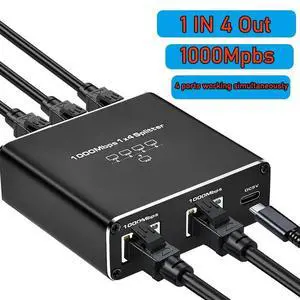 Ethernet Splitter, Female to Female Network Adapter RJ45, LAN Ethernet Socket Connector Adapter for Cat5/5e/6/7/8, Ethernet Cable Splitter, Network Cable Split in one and Four, Gigabit Transmission Ethernet Splitter, Female to Female Network Adapter RJ45, LAN Ethernet Socket Connector Adapter for Cat5/5e/6/7/8, Ethernet Cable Splitter, Network Cable Split in one and Four, Gigabit Transmission