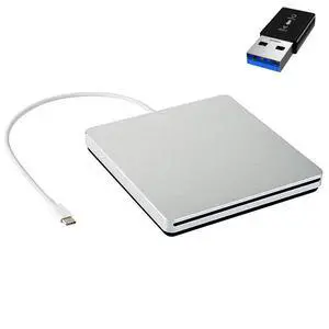 WRIARICH External CD Drive USB-C/USB3.0 Portable CD DVD +/-RW Drive DVD/CD ROM Rewriter Burner Writer Compatible with Laptop Desktop PC Windows Mac Pro MacBook Silver WRIARICH External CD Drive USB-C/USB3.0 Portable CD DVD +/-RW Drive DVD/CD ROM Rewriter Burner Writer Compatible with Laptop Desktop PC Windows Mac Pro MacBook Silver