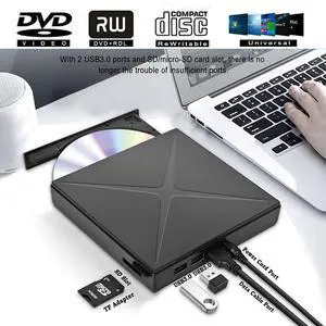 WRIARICH External CD Drive USB 3.0 Portable CD DVD +/-RW Drive DVD/CD ROM Rewriter Burner Writer Support SD cards Reader Compatible with Laptop Desktop PC Windows Mac Pro MacBook WRIARICH External CD Drive USB 3.0 Portable CD DVD +/-RW Drive DVD/CD ROM Rewriter Burner Writer Support SD cards Reader Compatible with Laptop Desktop PC Windows Mac Pro MacBook