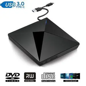 WRIARICH External CD DVD Drive USB 3.0 Type-C Transmission Interface, CD DVD +/-RW Burner Optical Drive Compatible Windows for Laptop Desktop PC of HP/Dell/Apple/Lenovo ect WRIARICH External CD DVD Drive USB 3.0 Type-C Transmission Interface, CD DVD +/-RW Burner Optical Drive Compatible Windows for Laptop Desktop PC of HP/Dell/Apple/Lenovo ect