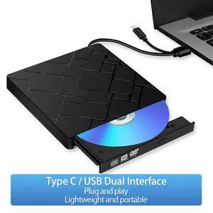 WRIARICH External CD Drive, USB 3.0/USB-C Slim DVD Writer Rewriter Burner High Speed Data Transfer for Desktop/Laptop/Linux/Mac OS/Windows10/8/7 (2021 Upgrade, Black) WRIARICH External CD Drive, USB 3.0/USB-C Slim DVD Writer Rewriter Burner High Speed Data Transfer for Desktop/Laptop/Linux/Mac OS/Windows10/8/7 (2021 Upgrade, Black)
