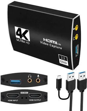 USB3.0/Type-C External Capture Card, Stream and Record in 4K@60Hz 1080p 60fps with ultra-low latency on PS5, PS4/Pro, Xbox Series X/S, Xbox One X/S, in OBS and more, works with PC and Mac USB3.0/Type-C External Capture Card, Stream and Record in 4K@60Hz 1080p 60fps with ultra-low latency on PS5, PS4/Pro, Xbox Series X/S, Xbox One X/S, in OBS and more, works with PC and Mac
