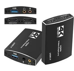 WRIARICH Audio Video Capture Card, 4K HD Video Capture,HDMI USB 3.0&USB C Video Grabber Device, Full HD 1080P 60fps for for Game Recording, Live Streaming Broadcasting (Black) WRIARICH Audio Video Capture Card, 4K HD Video Capture,HDMI USB 3.0&USB C Video Grabber Device, Full HD 1080P 60fps for for Game Recording, Live Streaming Broadcasting (Black)