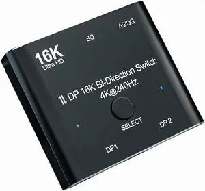 WRIARICH DP Switch 2 in 1 Out, Bi-Directional Displayport Splitter 1 in 2 Out, 16K@60Hz, 8K@60hHz, Support 3D, CEC for Projector, Xbox, PS5/4/3 WRIARICH DP Switch 2 in 1 Out, Bi-Directional Displayport Splitter 1 in 2 Out, 16K@60Hz, 8K@60hHz, Support 3D, CEC for Projector, Xbox, PS5/4/3