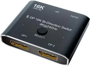 WRIARICH DisplayPort 2.0 Splitter Switch 16K, DP 2.0 Switcher 2 in 1 Out 16K@60Hz DP Splitter 1 in 2 Out 4K@240Hz Bi-Directional for Multiple Source and Displays(A0201) WRIARICH DisplayPort 2.0 Splitter Switch 16K, DP 2.0 Switcher 2 in 1 Out 16K@60Hz DP Splitter 1 in 2 Out 4K@240Hz Bi-Directional for Multiple Source and Displays(A0201)