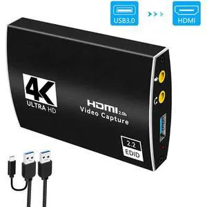 Capture Card 1080p 60fps, 4K@60Hz HDMI Video Game Capture Card to USB3.0/USB-C with Microphone & HDMI Loop-Out, Low Latency Record Broadcast Live Streaming Compatible with Nintendo/PS4/PS5/Xbox One Capture Card 1080p 60fps, 4K@60Hz HDMI Video Game Capture Card to USB3.0/USB-C with Microphone & HDMI Loop-Out, Low Latency Record Broadcast Live Streaming Compatible with Nintendo/PS4/PS5/Xbox One