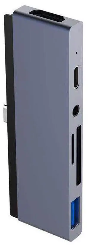 USB C Hub Adapter 6-in-1 Dongle, USB-C Power Delivery 60W, 4K60Hz HDMI, USB 3.0, 3.5mm Audio Jack, SD/MicroSD Compatible with iPad Pro Air 2020 2019 2018, Space Gray USB C Hub Adapter 6-in-1 Dongle, USB-C Power Delivery 60W, 4K60Hz HDMI, USB 3.0, 3.5mm Audio Jack, SD/MicroSD Compatible with iPad Pro Air 2020 2019 2018, Space Gray