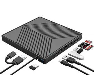 WRIARICH External CD DVD Drive, Ultra Slim CD Burner USB 3.0 with 4 USB Ports and 2 TF/SD Card Slots, Optical Disk Drive Laptop Mac MacBook Pro/Air, Windows 11/10/8/7, Linux PC WRIARICH External CD DVD Drive, Ultra Slim CD Burner USB 3.0 with 4 USB Ports and 2 TF/SD Card Slots, Optical Disk Drive Laptop Mac MacBook Pro/Air, Windows 11/10/8/7, Linux PC