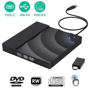 WRIARICH External CD Drive USB 3.0 Portable CD DVD +/-RW Drive DVD/CD ROM Rewriter Burner Writer with Touch Sensitive Button Compatible with Laptop Desktop PC Windows Mac Pro MacBook WRIARICH External CD Drive USB 3.0 Portable CD DVD +/-RW Drive DVD/CD ROM Rewriter Burner Writer with Touch Sensitive Button Compatible with Laptop Desktop PC Windows Mac Pro MacBook