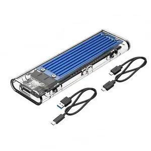 WRIARICH M.2 SSD Enclosure USB 3.1 USB C to NVMe M.2 Adapter Transparent USB 3.1 Type C Gen 2 10Gbps to M-Key Hard Drive Caddy External Case for 2230/2242/2260/2280 Support UASP, Tool-Free -Blue WRIARICH M.2 SSD Enclosure USB 3.1 USB C to NVMe M.2 Adapter Transparent USB 3.1 Type C Gen 2 10Gbps to M-Key Hard Drive Caddy External Case for 2230/2242/2260/2280 Support UASP, Tool-Free -Blue