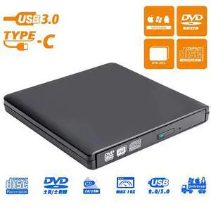 Aluminum External DVD Drive for Laptop, USB 3.0 Portable Optical Slim CD/DVD Burner Player RW Drive Compatible with Desktop PC Windows XP/ 2003/ Vista/ 7/8, Linux, Mac os System (XD058, Black) Aluminum External DVD Drive for Laptop, USB 3.0 Portable Optical Slim CD/DVD Burner Player RW Drive Compatible with Desktop PC Windows XP/ 2003/ Vista/ 7/8, Linux, Mac os System (XD058, Black)