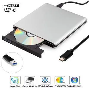 WRIARICH Aluminum USB 3.0 External CD DVD Drive, Portable DVD/CD ROM +/-RW Drive Burner Rewriter for Windows 10/8/7, Mac, Linux Laptop Desktop, MacBook Pro/ Air, Silver WRIARICH Aluminum USB 3.0 External CD DVD Drive, Portable DVD/CD ROM +/-RW Drive Burner Rewriter for Windows 10/8/7, Mac, Linux Laptop Desktop, MacBook Pro/ Air, Silver