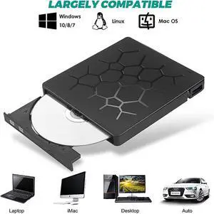 2022 New DVD/CD ROM Rewriter Burner for Laptop, USB 3.0 Type-C Dual Port Portable External CD DVD Drive with 4 USB Ports and 2 SD Card Slots for Laptop Desktop PC Windows Linux OS Apple Mac 2022 New DVD/CD ROM Rewriter Burner for Laptop, USB 3.0 Type-C Dual Port Portable External CD DVD Drive with 4 USB Ports and 2 SD Card Slots for Laptop Desktop PC Windows Linux OS Apple Mac