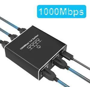 Ethernet Splitter 1 to 4 1000Mbps High Speed RJ45 LAN Splitter Adapter Gigabit Fast Internet CAT 5 5e 6 7 8 Network Cable Multi Port Splitter HUB for Home Office Business Ethernet Splitter 1 to 4 1000Mbps High Speed RJ45 LAN Splitter Adapter Gigabit Fast Internet CAT 5 5e 6 7 8 Network Cable Multi Port Splitter HUB for Home Office Business
