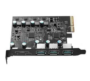WRIARICH PCI Express Expansion Card, USB 3.2 5-Port Front Expansion Card, Connect 5 Devices Expanded - (2X USB C - 3X USB A) WRIARICH PCI Express Expansion Card, USB 3.2 5-Port Front Expansion Card, Connect 5 Devices Expanded - (2X USB C - 3X USB A)