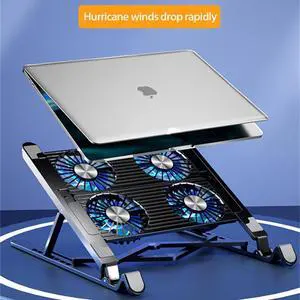Notebook Stand Mount, Foldable Portable Computer Riser with Foldable Desktop Laptop Tablet Holder with 4 High-speed Fan Compatible with MacBook Air Pro, All 11-17.3 Inches Tablet or Laptop Notebook Notebook Stand Mount, Foldable Portable Computer Riser with Foldable Desktop Laptop Tablet Holder with 4 High-speed Fan Compatible with MacBook Air Pro, All 11-17.3 Inches Tablet or Laptop Notebook